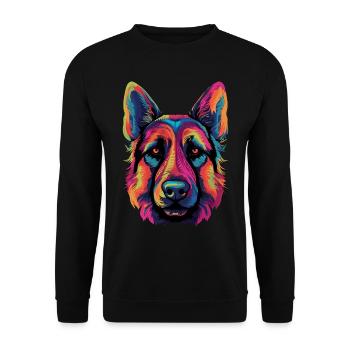 German Shepherd Color - Unisex Sweatshirt - black - Front - Alina (178cm) & Michal (187cm)