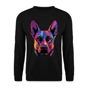 Malinois Belgischer Schäferhund - Unisex Pullover - Schwarz - Vorne - Alina (178cm) & Michal (187cm)