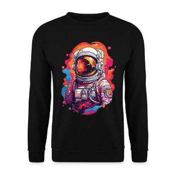 Astronauts in Space Aesthetic Adventure - Unisex Sweatshirt - black - Front - Alina (178cm) & Michal (187cm)