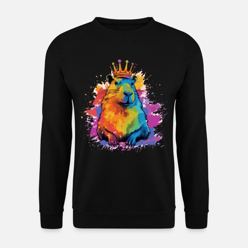 Capybara avec capybara couronne - Sweat-shirt Unisexe - noir