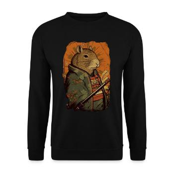 Capybara Samurai Capybara - Unisex Sweatshirt - black - Front - Alina (178cm) & Michal (187cm)
