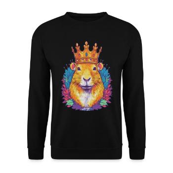 Capybara avec capybara couronne - Sweat-shirt Unisexe - noir - Devant - Alina (178cm) & Michal (187cm)