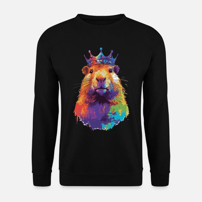 Capybara avec capybara couronne - Sweat-shirt Unisexe - noir