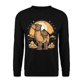Camel Retro Grand Camel Egypte - Sweat-shirt Unisexe - noir - Devant - Alina (178cm) & Michal (187cm)