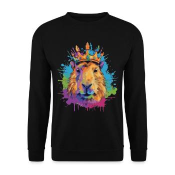 Capybara avec couronne capybara - Sweat-shirt Unisexe - noir - Devant - Alina (178cm) & Michal (187cm)