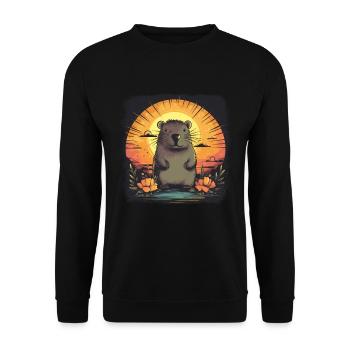 Capybara Cadeau Capybara - Sweat-shirt Unisexe - noir - Devant - Alina (178cm) & Michal (187cm)