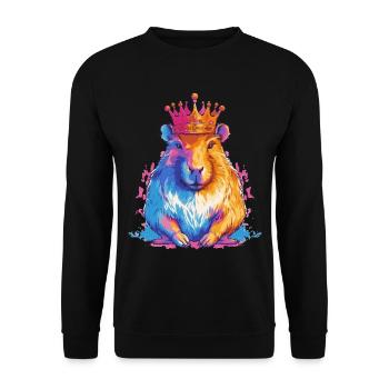 Capybara avec capybara couronne - Sweat-shirt Unisexe - noir - Devant - Alina (178cm) & Michal (187cm)