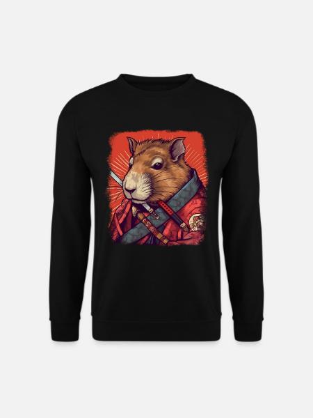 Capybara Samurai Wasserschwein - Unisex Pullover - Schwarz