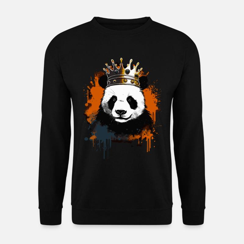 Panda avec couronne - Sweat-shirt Unisexe - noir