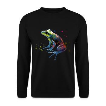 Grenouille colorée - Sweat-shirt Unisexe - noir - Devant - Alina (178cm) & Michal (187cm)