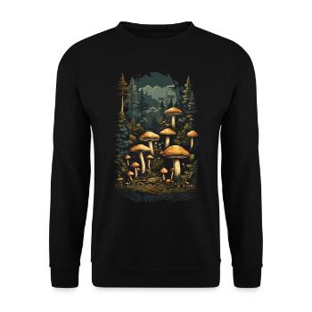 Vintage Magic Mushrooms Goa Trance Music Night - Sweat-shirt Unisexe - noir - Devant - Alina (178cm) & Michal (187cm)