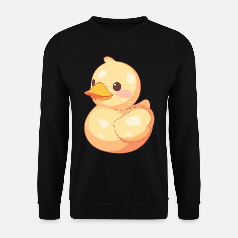 Gelbe Gummiente Badeente - Unisex Pullover - Schwarz