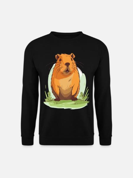 Capybara in Nature Wasserschwein - Unisex Pullover - Schwarz