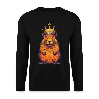 Capybara avec capybara couronne - Sweat-shirt Unisexe - noir - Devant - Alina (178cm) & Michal (187cm)