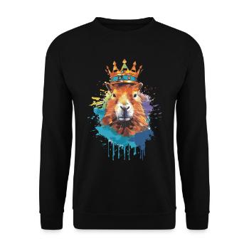 Capybara avec capybara couronne - Sweat-shirt Unisexe - noir - Devant - Alina (178cm) & Michal (187cm)