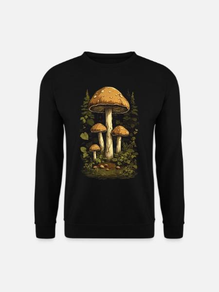 Wald Pilze Goblincore & Vintage Pilz Design - Unisex Pullover - Schwarz