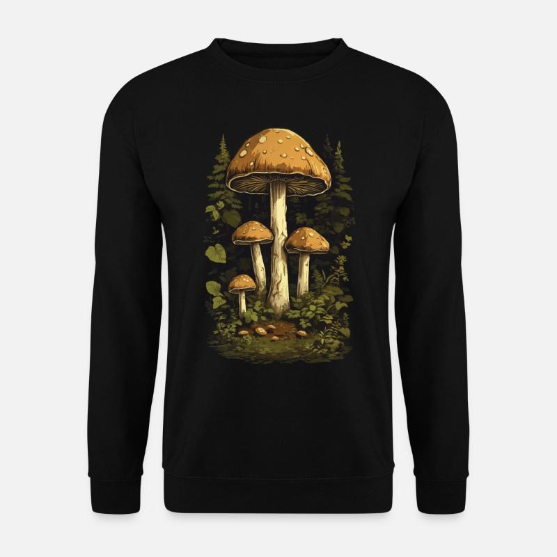 Wald Pilze Goblincore & Vintage Pilz Design - Unisex Pullover - Schwarz