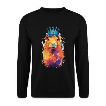 Capybara avec capybara couronne - Sweat-shirt Unisexe - noir - Devant - Alina (178cm) & Michal (187cm)
