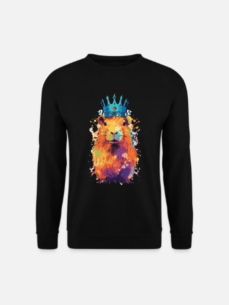 Capybara avec capybara couronne - Sweat-shirt Unisexe - noir