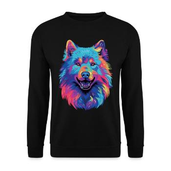 Samoyed Sled Dog Samoyeds - Unisex Sweatshirt - black - Front - Alina (178cm) & Michal (187cm)