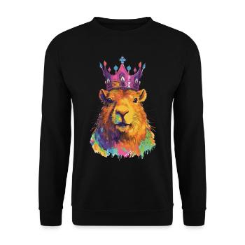 Capybara avec capybara couronne - Sweat-shirt Unisexe - noir - Devant - Alina (178cm) & Michal (187cm)