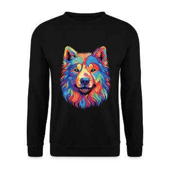 Samoyed Sled Dog Samoyeds - Unisex Sweatshirt - black - Front - Alina (178cm) & Michal (187cm)