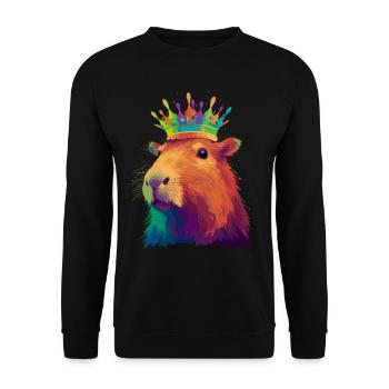 Capybara avec capybara couronne - Sweat-shirt Unisexe - noir - Devant - Alina (178cm) & Michal (187cm)