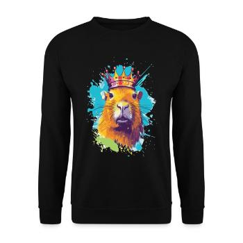 Capybara avec capybara couronne - Sweat-shirt Unisexe - noir - Devant - Alina (178cm) & Michal (187cm)