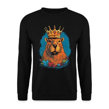 Capybara avec capybara couronne - Sweat-shirt Unisexe - noir - Devant - Alina (178cm) & Michal (187cm)