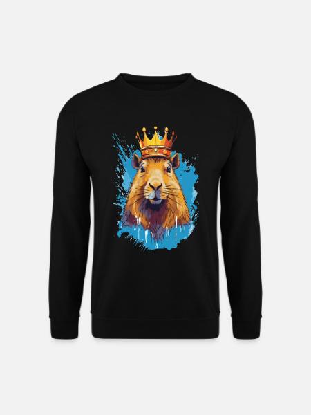 Capybara avec capybara couronne - Sweat-shirt Unisexe - noir