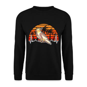 Budgie Welli Parakeet Heartbeat - Unisex Sweatshirt - black - Front - Alina (178cm) & Michal (187cm)