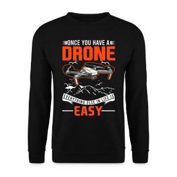 Drone Drone Pilot Quadcopter - Sweat-shirt Unisexe - noir - Devant - Alina (178cm) & Michal (187cm)