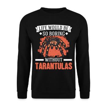 Tarantula Gift Spider Tarantula - Unisex Sweatshirt - black - Front - Alina (178cm) & Michal (187cm)