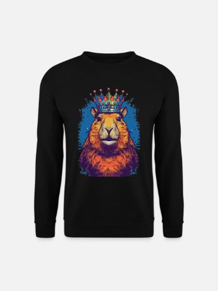 Capybara avec capybara couronne - Sweat-shirt Unisexe - noir