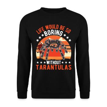Tarantula Gift Spider Tarantula - Unisex Sweatshirt - black - Front - Alina (178cm) & Michal (187cm)