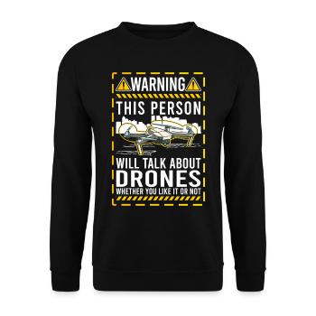 Drone Drone Pilot Quadcopter - Sweat-shirt Unisexe - noir - Devant - Alina (178cm) & Michal (187cm)