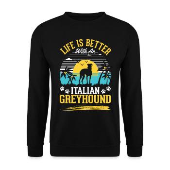 Cadeau de lévrier italien - Sweat-shirt Unisexe - noir - Devant - Alina (178cm) & Michal (187cm)
