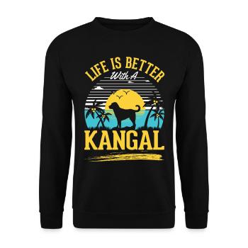 Das Leben ist beser mit einem Kangal - Unisex Pullover - Schwarz - Vorne - Alina (178cm) & Michal (187cm)