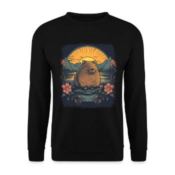 Capybara Cadeau Capybara - Sweat-shirt Unisexe - noir - Devant - Alina (178cm) & Michal (187cm)