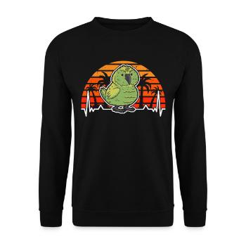 Kakapo Heartbeat Retro - Unisex Sweatshirt - black - Front - Alina (178cm) & Michal (187cm)