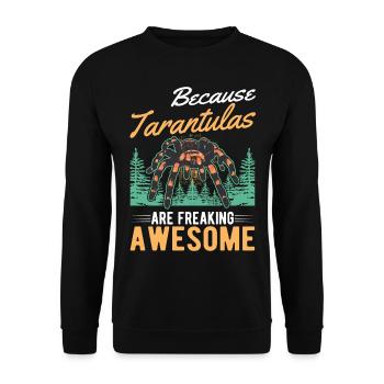 Because Tarantulas are freaking awesome Tarantel - Unisex Pullover - Schwarz - Vorne - Alina (178cm) & Michal (187cm)