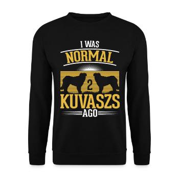 Kuvasz Cadeau Chien Hongrois - Sweat-shirt Unisexe - noir - Devant - Alina (178cm) & Michal (187cm)