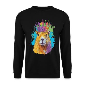 Capybara avec capybara couronne - Sweat-shirt Unisexe - noir - Devant - Alina (178cm) & Michal (187cm)