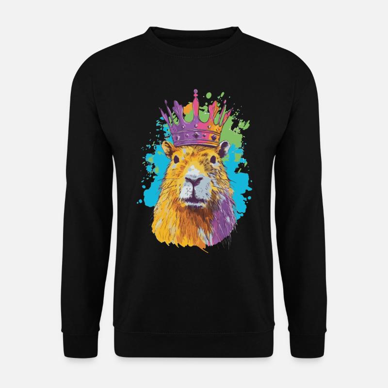 Capybara avec capybara couronne - Sweat-shirt Unisexe - noir