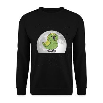 Kakapo Moon Night Parrot - Unisex Sweatshirt - black - Front - Alina (178cm) & Michal (187cm)