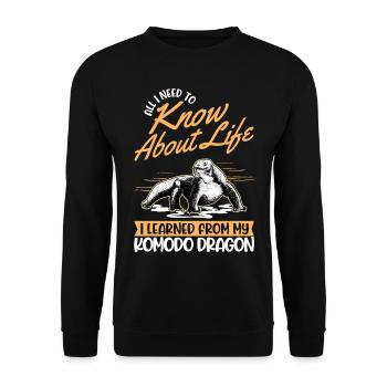 Komodowaran Komododrache Waran - Unisex Pullover - Schwarz - Vorne - Alina (178cm) & Michal (187cm)