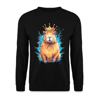 Capybara avec capybara couronne - Sweat-shirt Unisexe - noir - Devant - Alina (178cm) & Michal (187cm)
