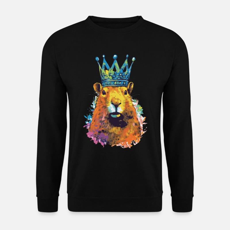 Capybara avec capybara couronne - Sweat-shirt Unisexe - noir