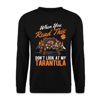 Tarantel Geschenk Spinne Tarantula - Unisex Pullover - Schwarz - Vorne - Alina (178cm) & Michal (187cm)