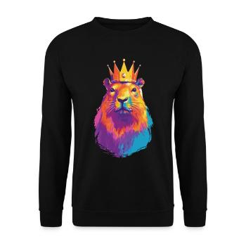 Capybara avec capybara couronne - Sweat-shirt Unisexe - noir - Devant - Alina (178cm) & Michal (187cm)